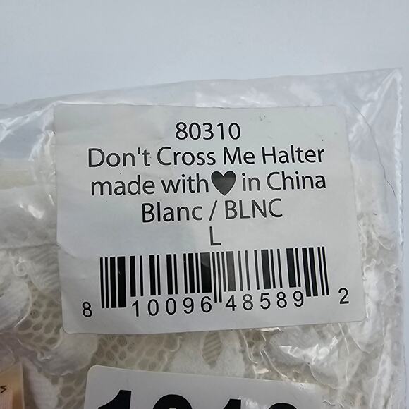 Free People We Are HAH Womans size L Don't Cross Me Halter Bralette White NEW - Picture 7 of 8